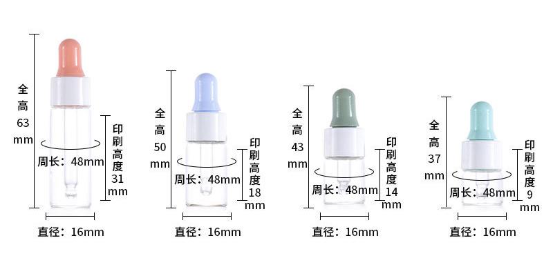 color-capped dropper bottles sizes