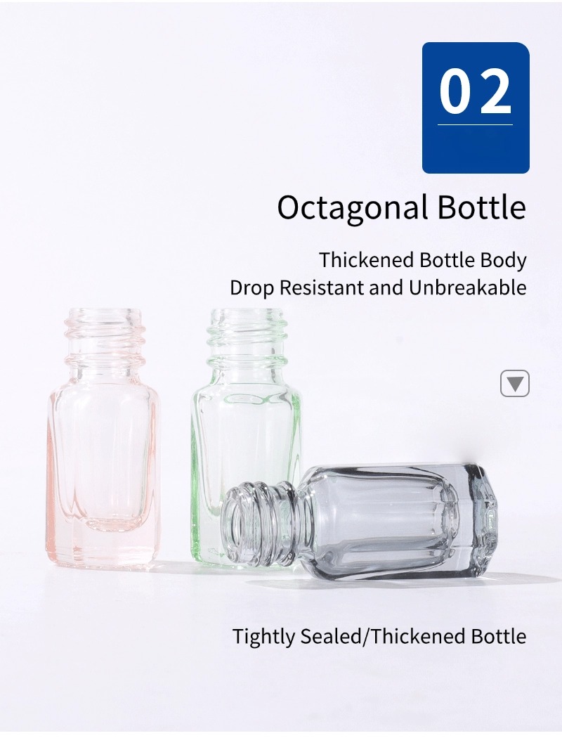 octagonal stained glass woodgrain lid roller ball sample bottle detail2