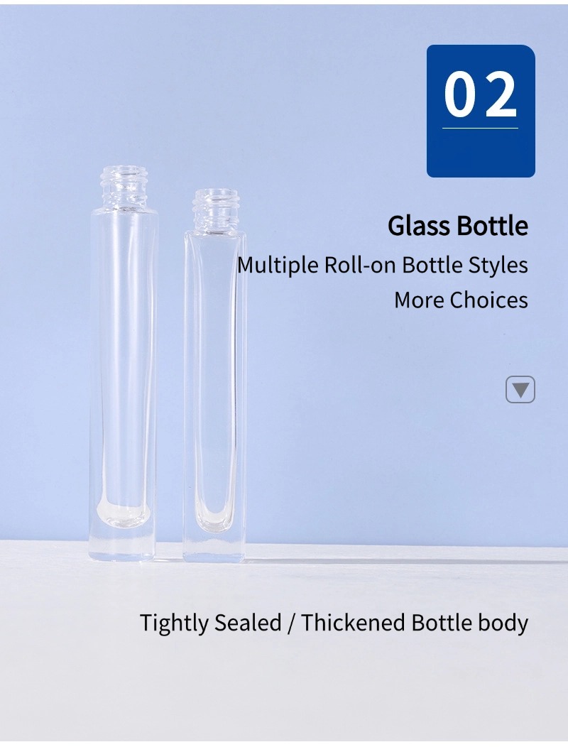 10ml Square Slim Glass Rollerball Bottle7