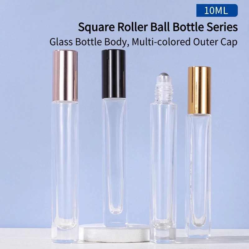 10ml Square Slim Glass Rollerball Bottles3