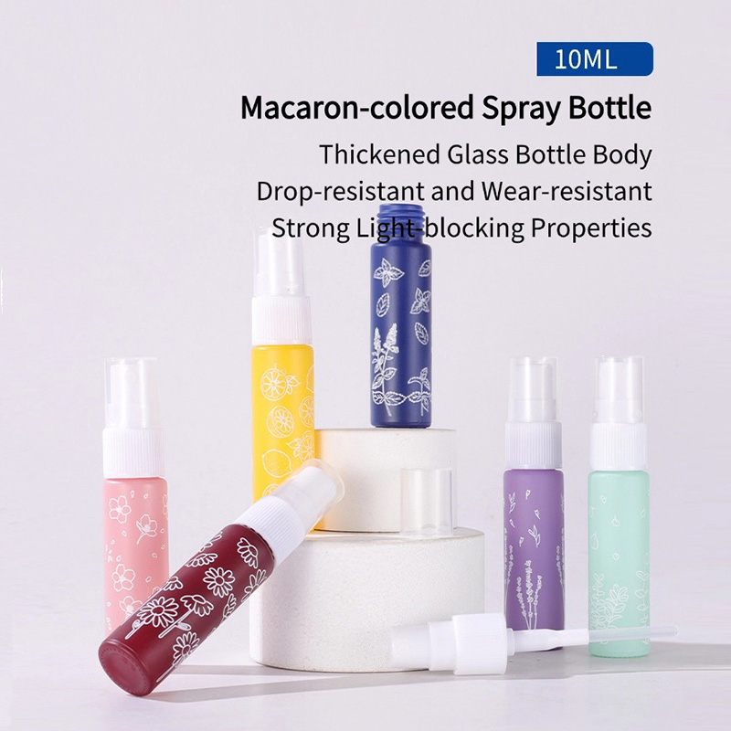 10ml macaron-colored printed glass spray bottles2