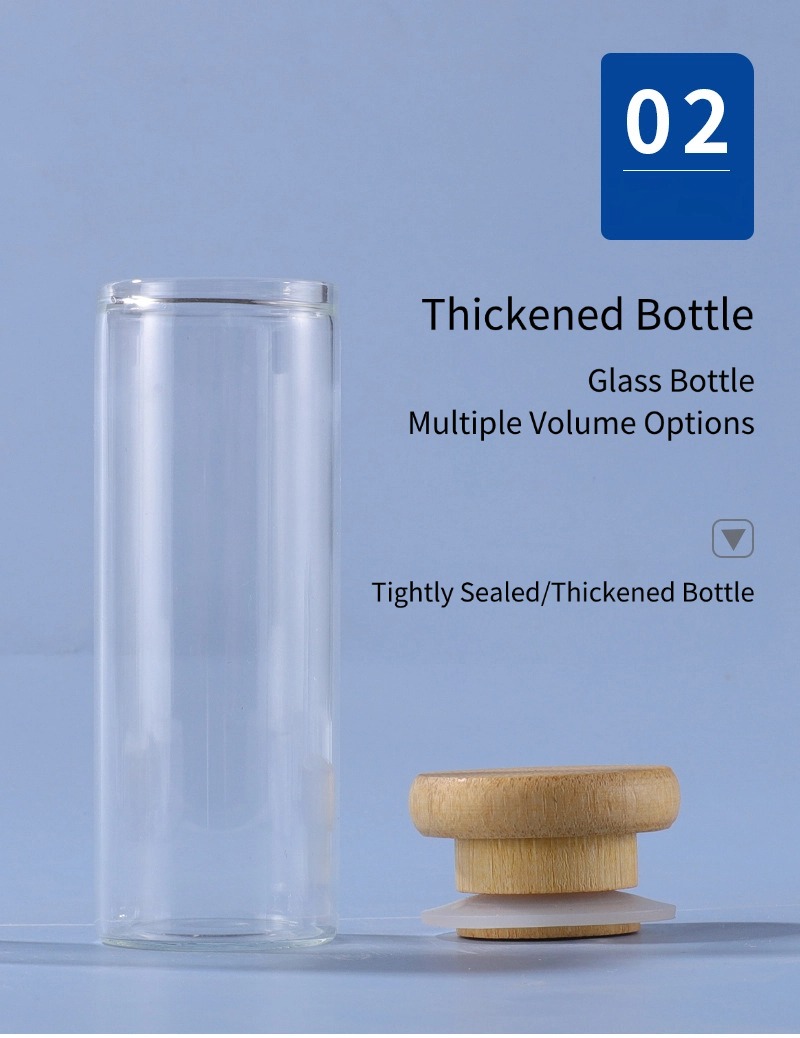 30mm straight mouth glass corked jar bottle