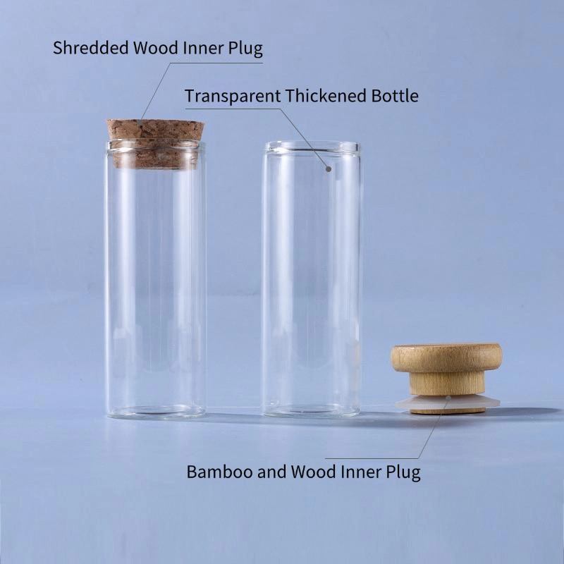 30mm straight mouth glass corked jar details1