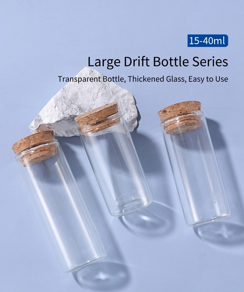 30mm straight mouth glass corked jar details2