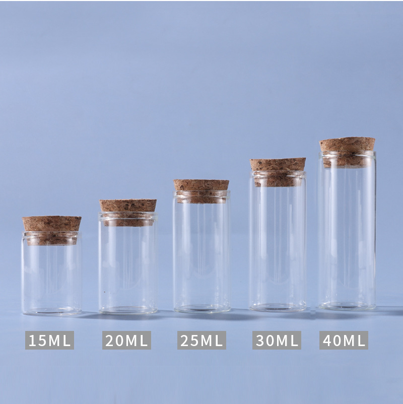 30mm straight mouth glass corked jar sizes1