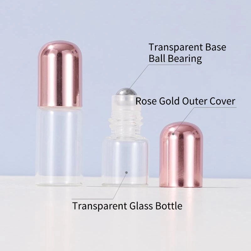 Rose Gold Round Cap Rollerball Bottles1