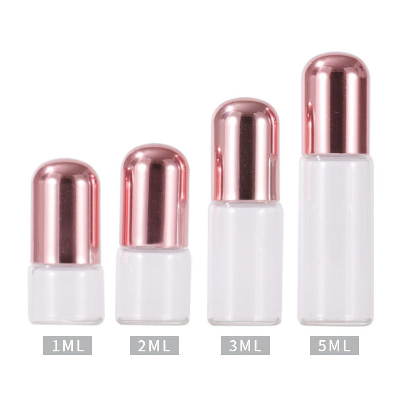 Rose Gold Round Cap Rollerball Bottles2