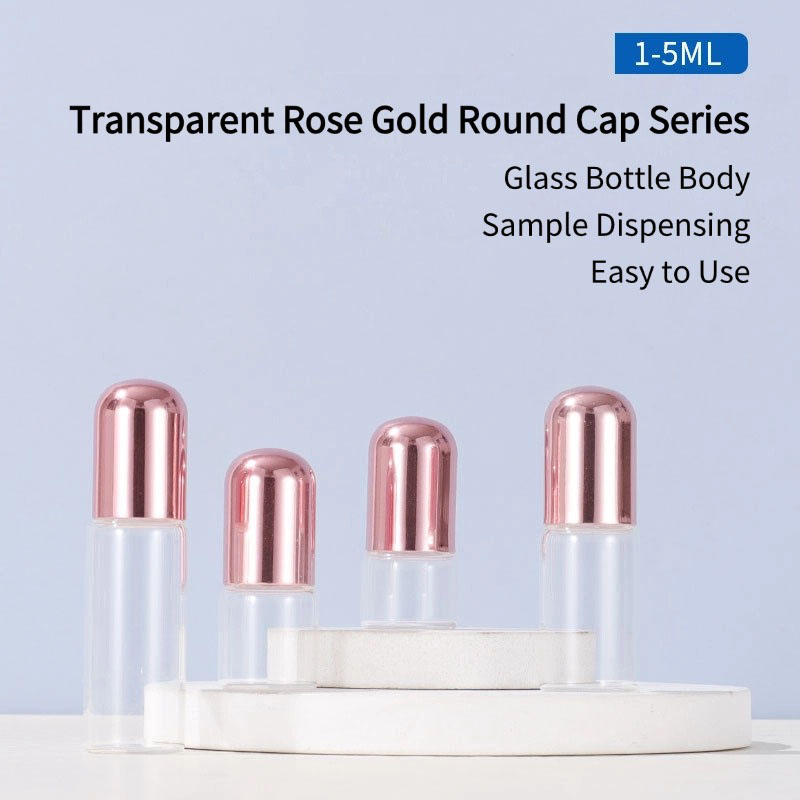 Rose Gold Round Cap Rollerball Bottles3