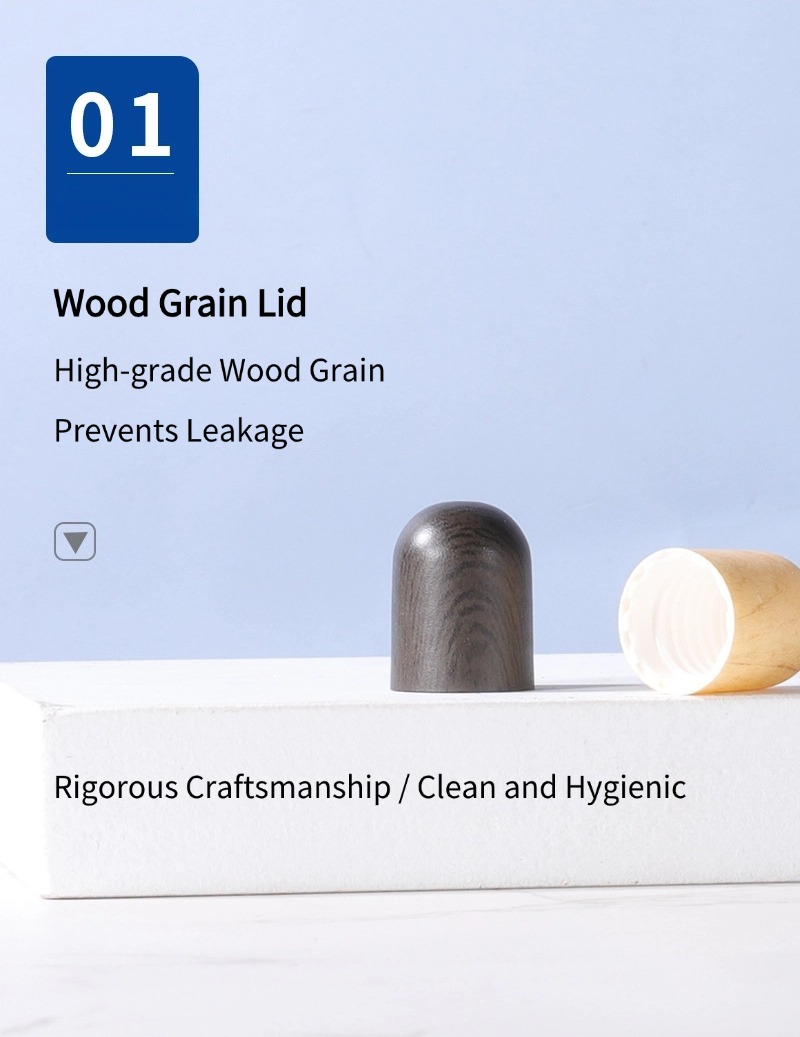 Wooden Cap Transparent Rollerball Bottle6
