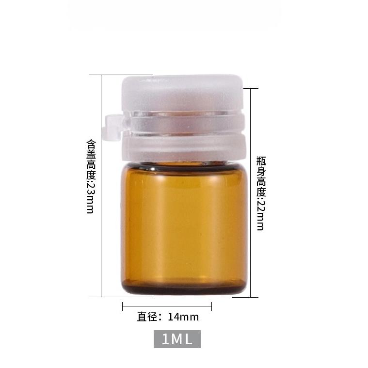 disposable amber-colored bottle size